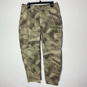 Taikan Abstract Camouflage Rip Stop Camo Cargo Pants Brown Beige M